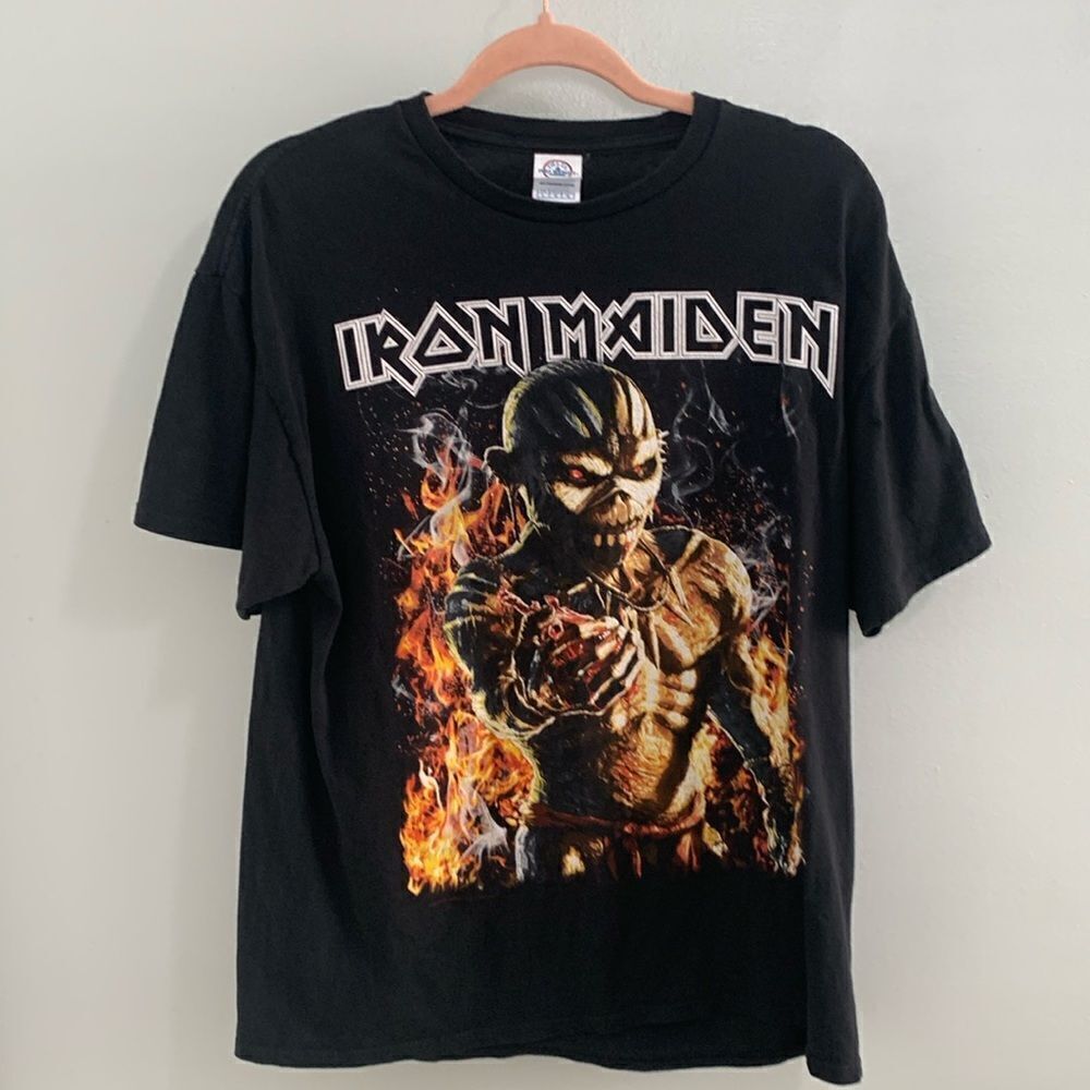 Iron Maiden 2017 Book Of Souls World Tour‎ Black Graphic Tee Size Large